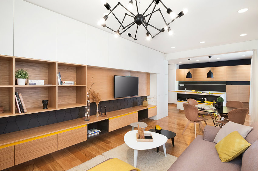geometric accents in mid-century style decor