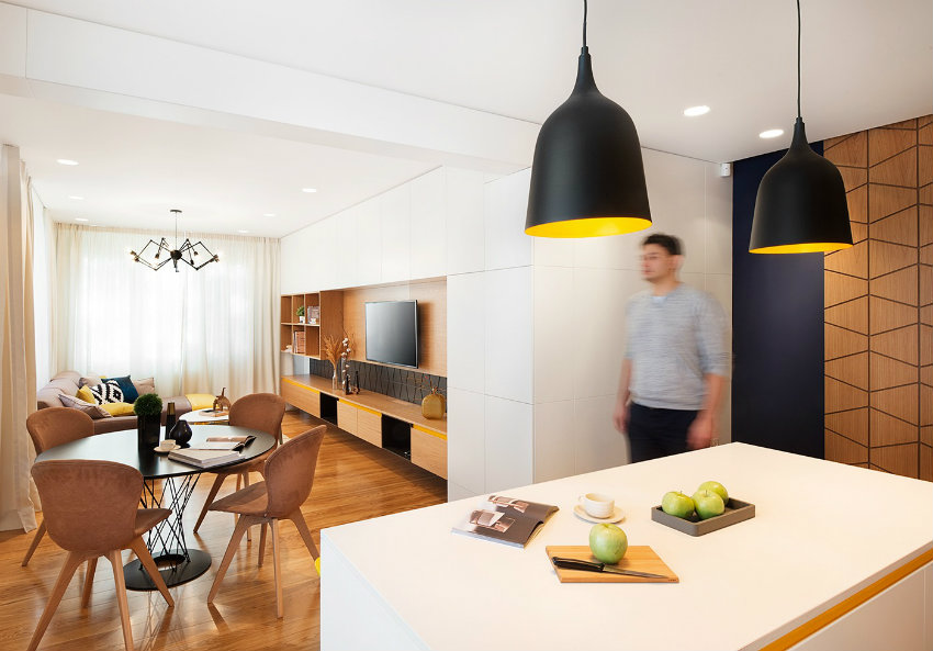 geometric accents in mid-century style decor