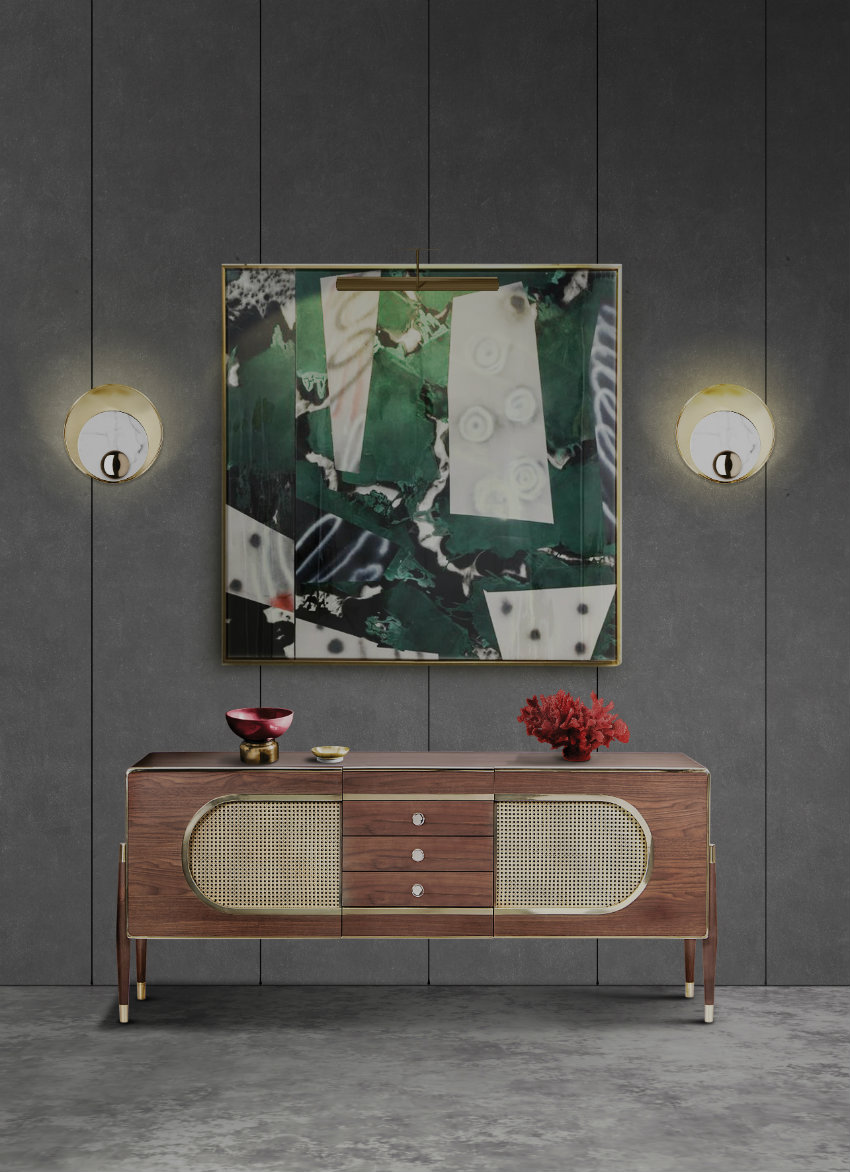 geometric accents in mid-century style decor