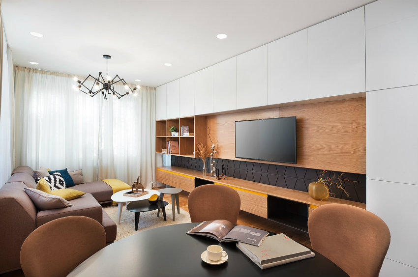 geometric accents in mid-century style decor