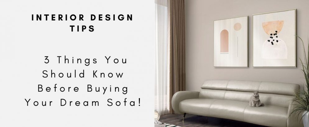 Interior Design Tips - 3 Things You Should Know Before Buying Your Dream Sofa!