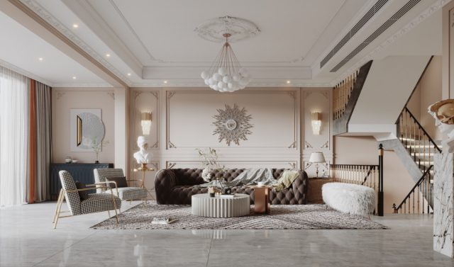 Modern Neoclassical Living Room