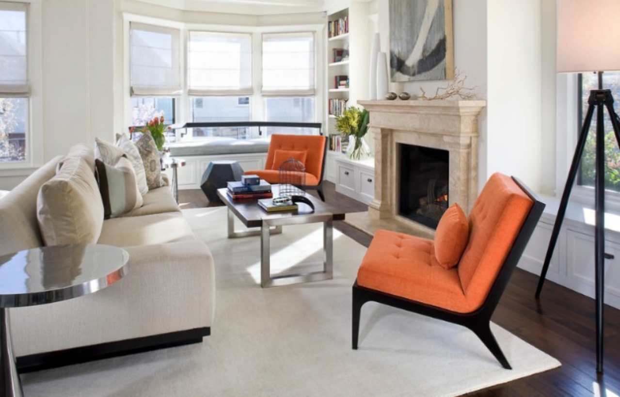 Orange Accent Chair Inspirations, Orange Living Room Chair