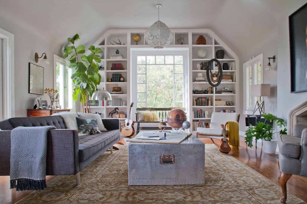 grey and white eclectic living room 1024x683