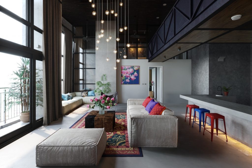 modern eclectic living room 1024x683