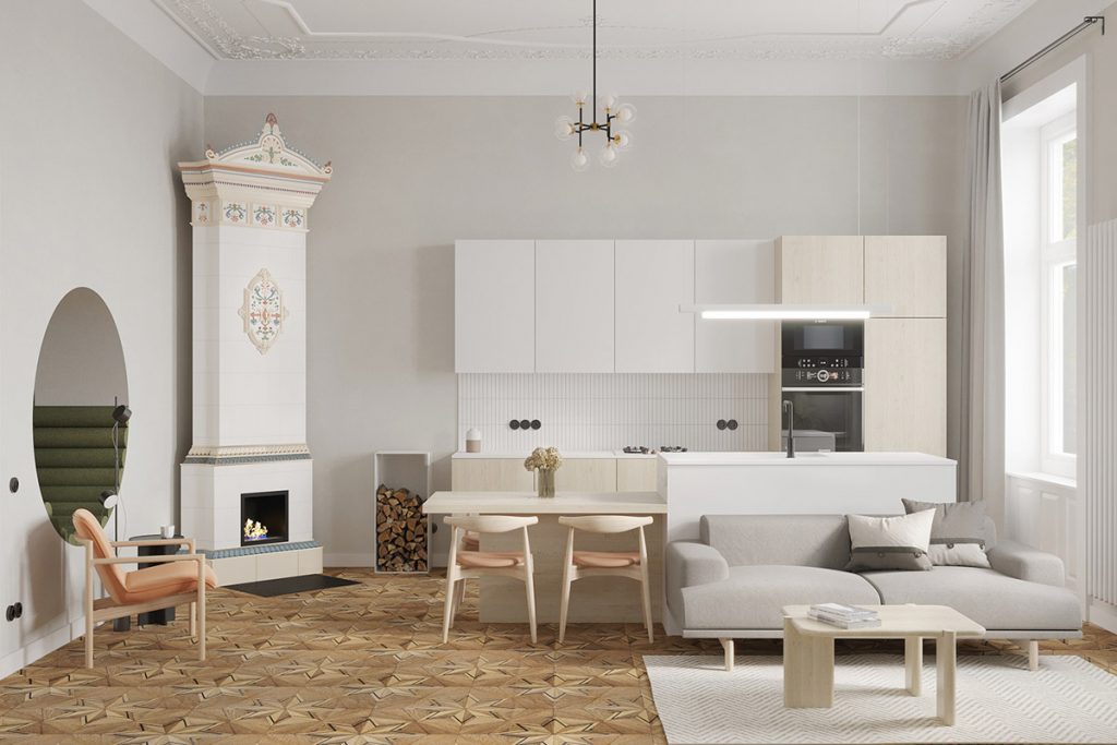 open plan eclectic living room 1024x683