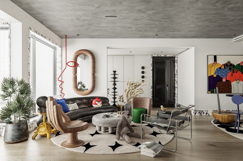 quirky eclectic living room 1024x678