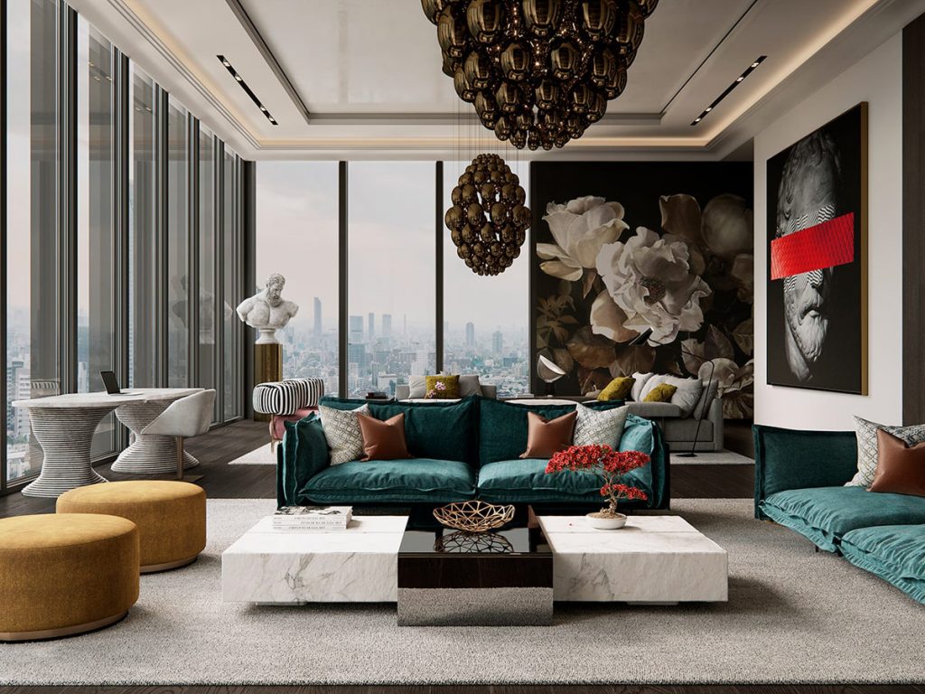 teal eclectic living room 1024x768